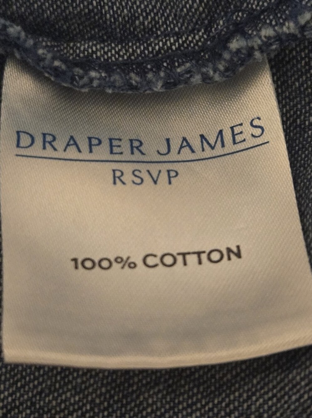 Draper James Chambray Cotton Long Sleeve Ruffle Front Mini Prairie Dress Large - Picture 7 of 8